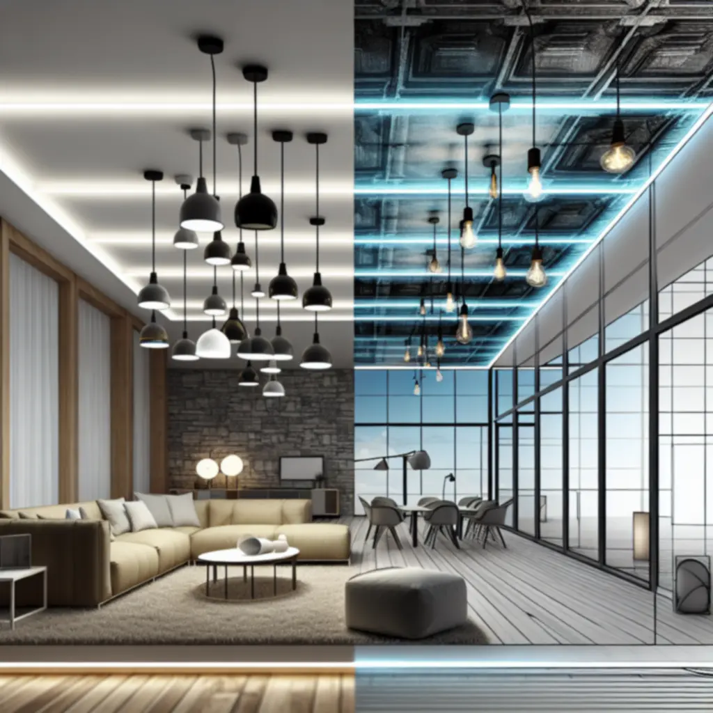 Ipari és otthoni világítási megoldások kombinációja