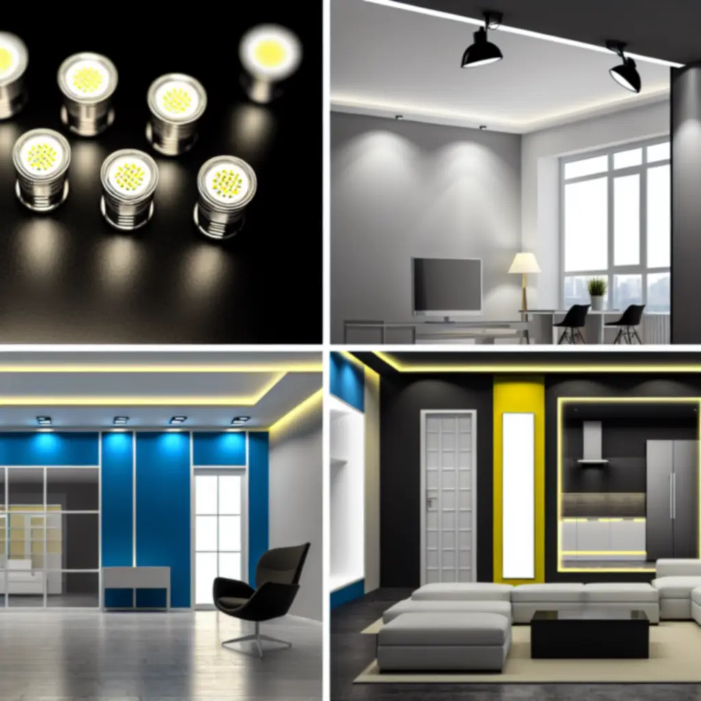 LED lámpákkal megvilágított modern tér