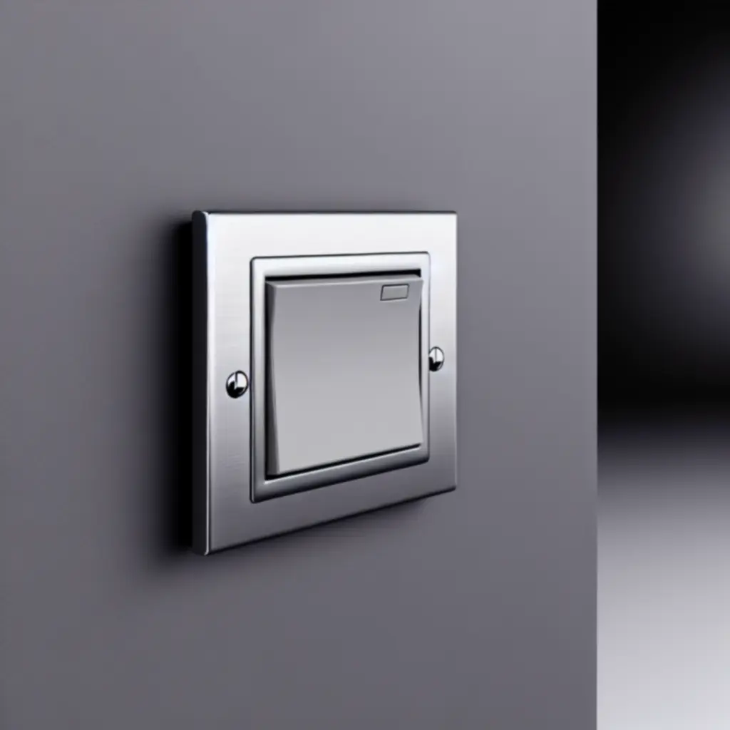 Közelről fotózott villanykapcsoló részletes kidolgozással